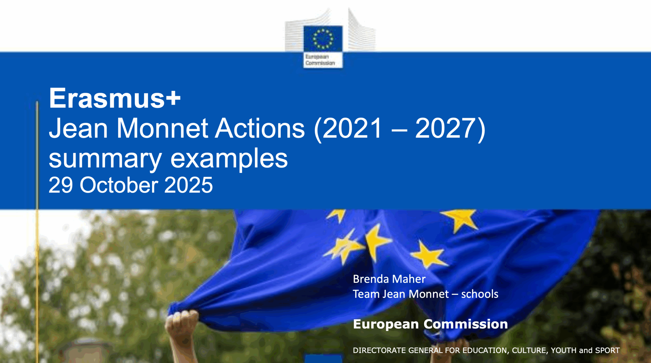 Erasmus+ Jean Monnet Actions (2021-2027) Workshop Exercise