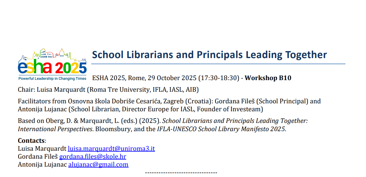 School Librarians and Principals Leading Together (Worksheets and Takeaways)